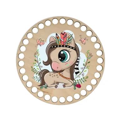 Wooden basket lid Ø15 cm – Pony