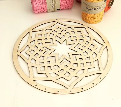 Wooden base for macramé decoration – Mandala
