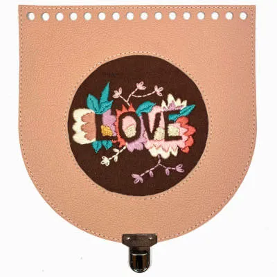 Leather handbag flap – LOVE