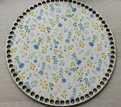 Wooden basket base Ø30 cm – Spring flowers