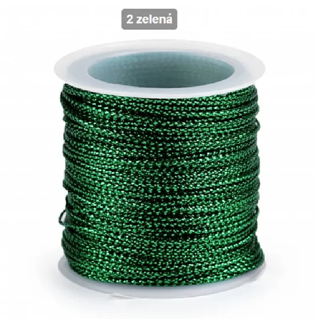 Round Christmas lurex cord Ø1 mm