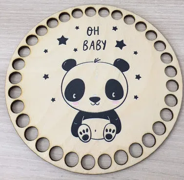 Wooden set for crocheted basket – Panda