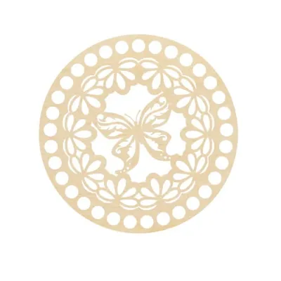 Wooden crochet base – Butterfly