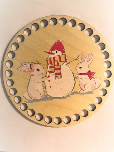 Wooden set for crocheted basket – Bunnies