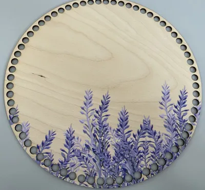 Wooden basket base Ø30 cm – Lavender