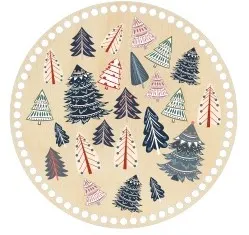 Wooden basket base Ø30 cm – Christmas motif VIII