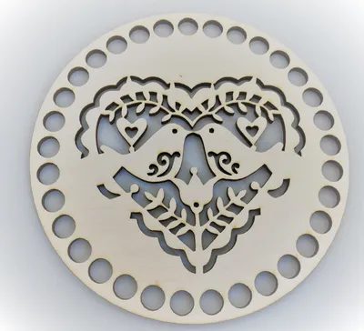 Wooden basket lid Ø15 cm – Heart