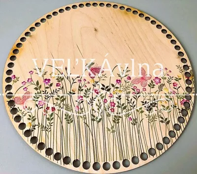 Wooden basket lid Ø15 cm – Meadow