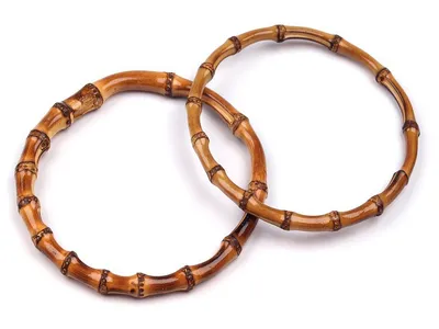 Bamboo handbag handles Ø15 cm – dark