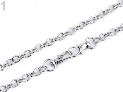 Handbag chain with carabiner, length 120 cm – nickel