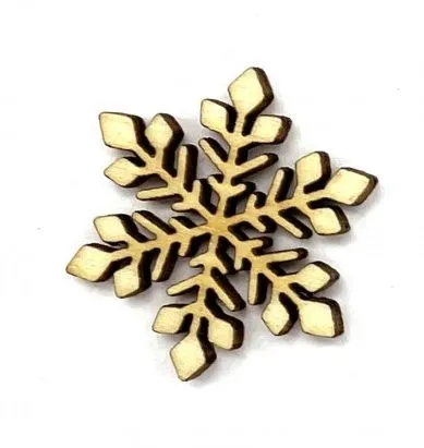 Wooden Christmas snowflake 2.5 cm