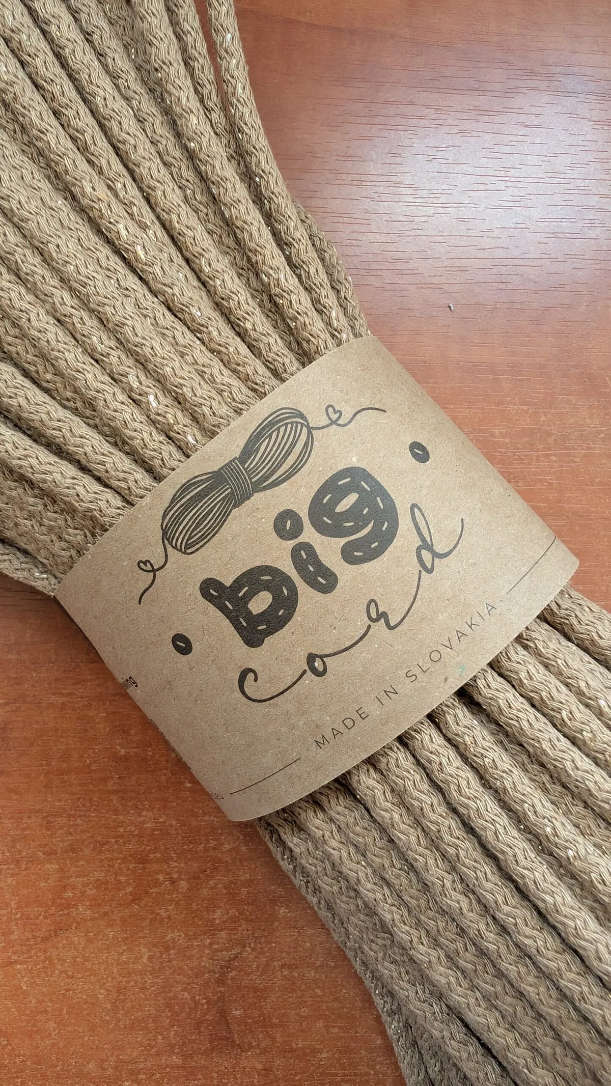 6mm cord for sewing (050) as Sandstone with Gold