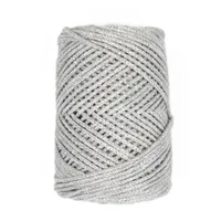 2mm Cord BIG CORD in Granite with silver (302)