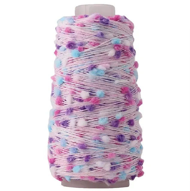 Decorative thread with pom-poms