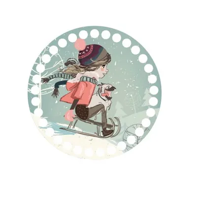 Wooden basket lid Ø15 cm – Sledding