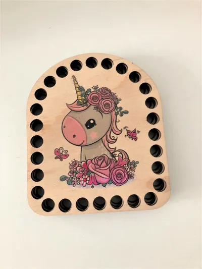 Wooden set for handbag – Unicorn