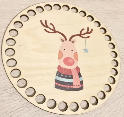 Wooden set for crocheted basket – Deer