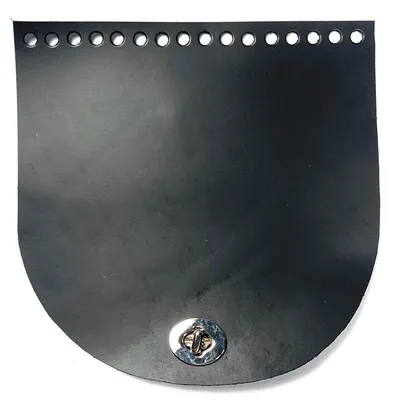 Leather handbag flap – black