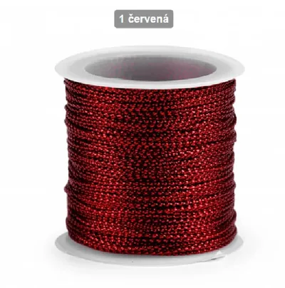 Round Christmas lurex cord Ø1 mm
