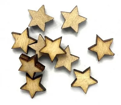 Wooden little stars 2 cm – pack of 10 pcs