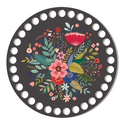 Wooden basket lid Ø15 cm – Bouquet