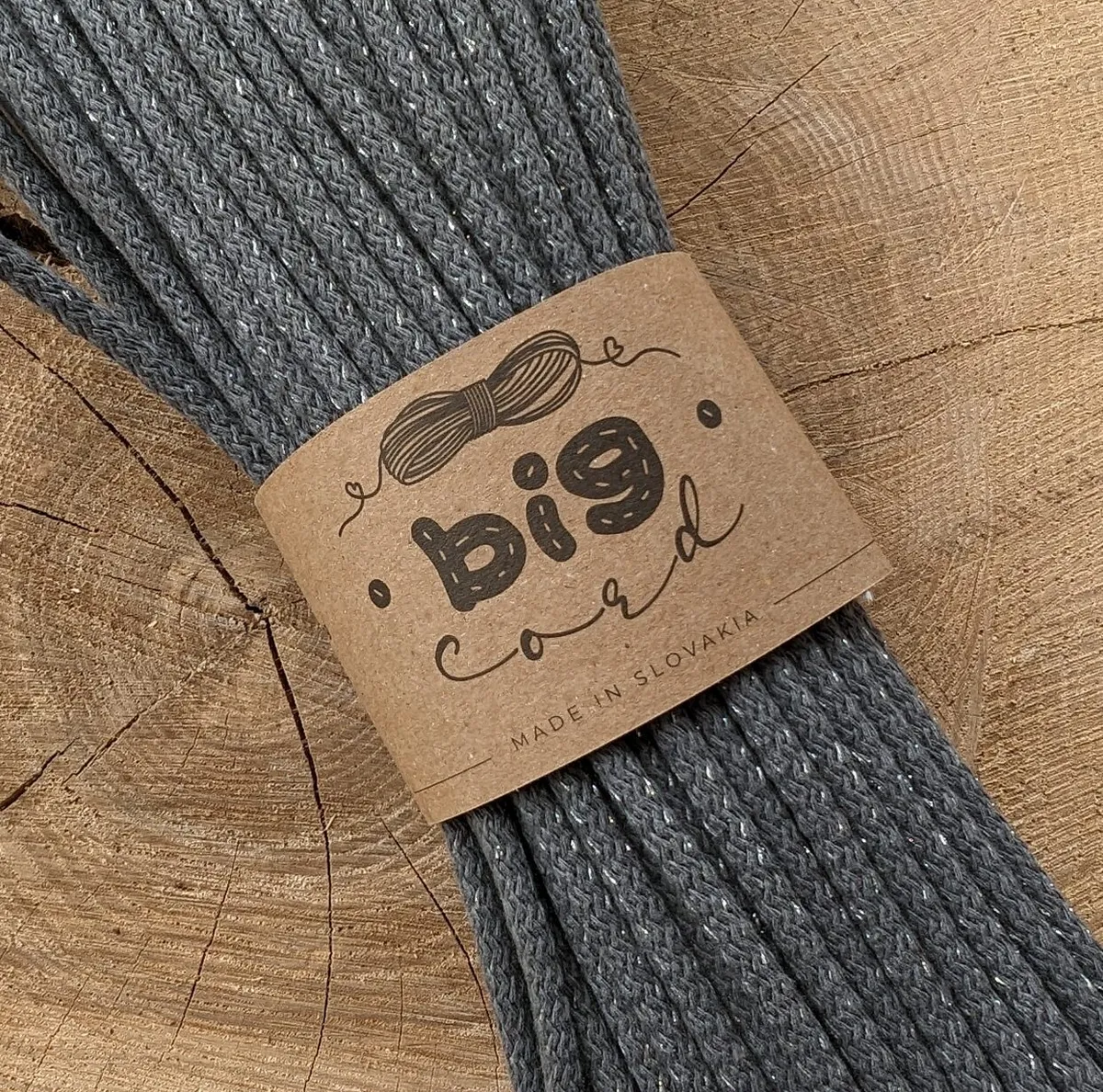 6mm cord for sewing (018) as Steel with Silver
