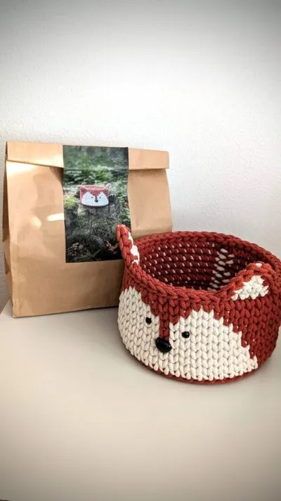 DIY set for a crocheted basket – Fox
