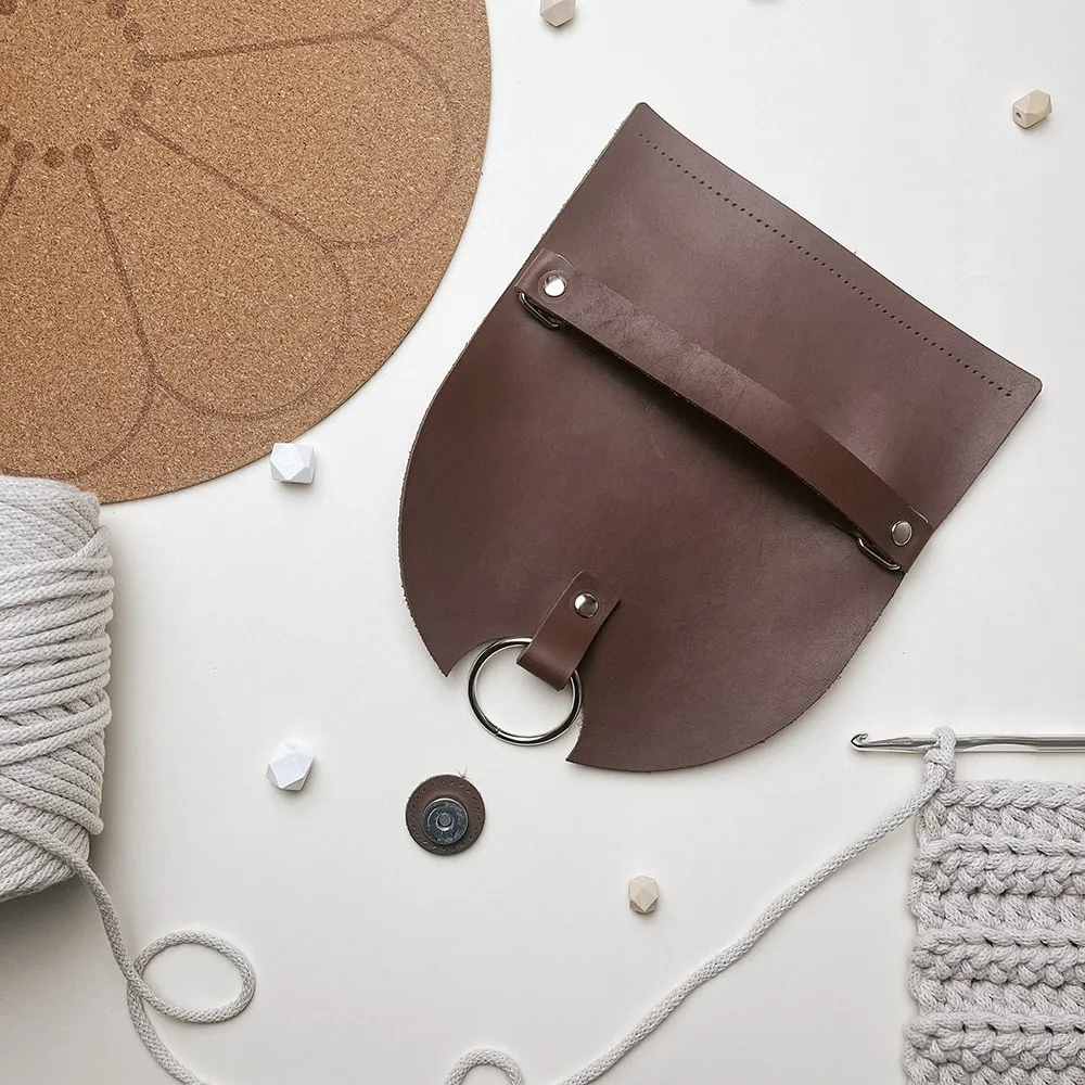 Leather handbag flap