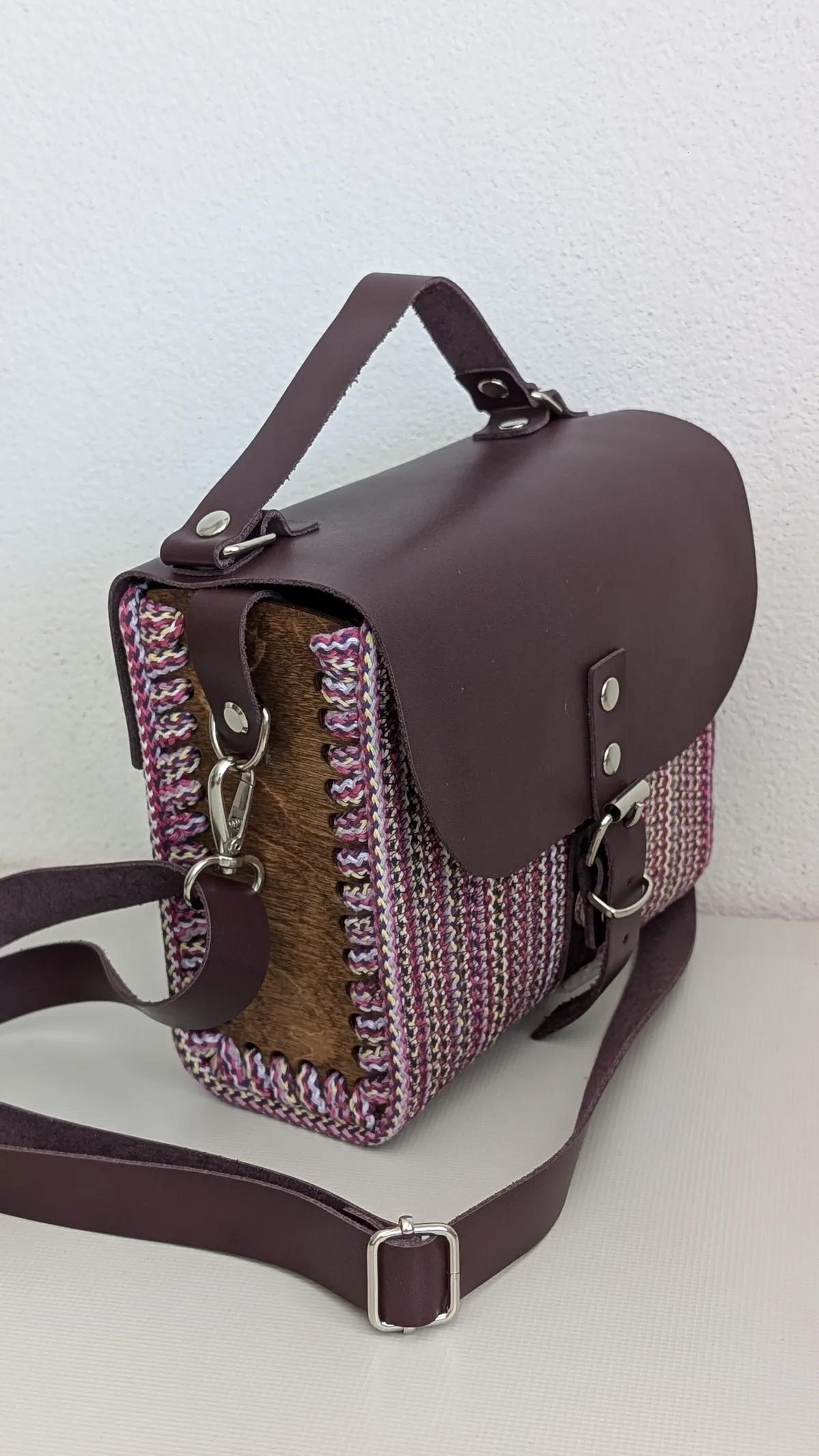 Leather handbag flap