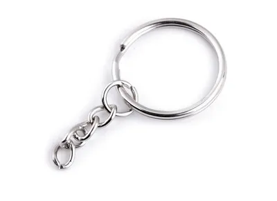 Metal keyring Ø25 mm with chain