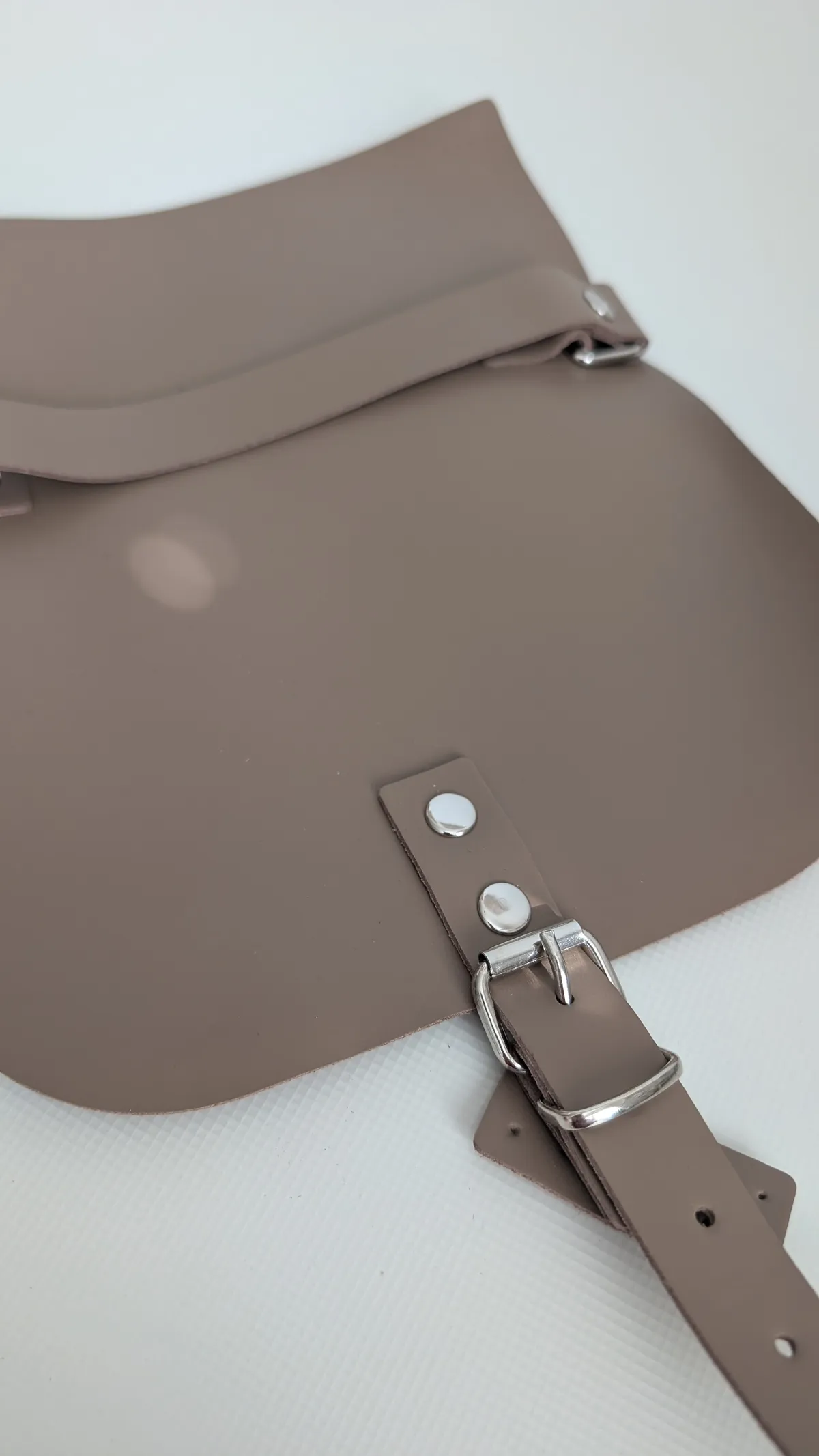 Leather handbag flap