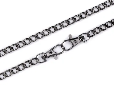 Embossed handbag chain, length 120 cm – black nickel