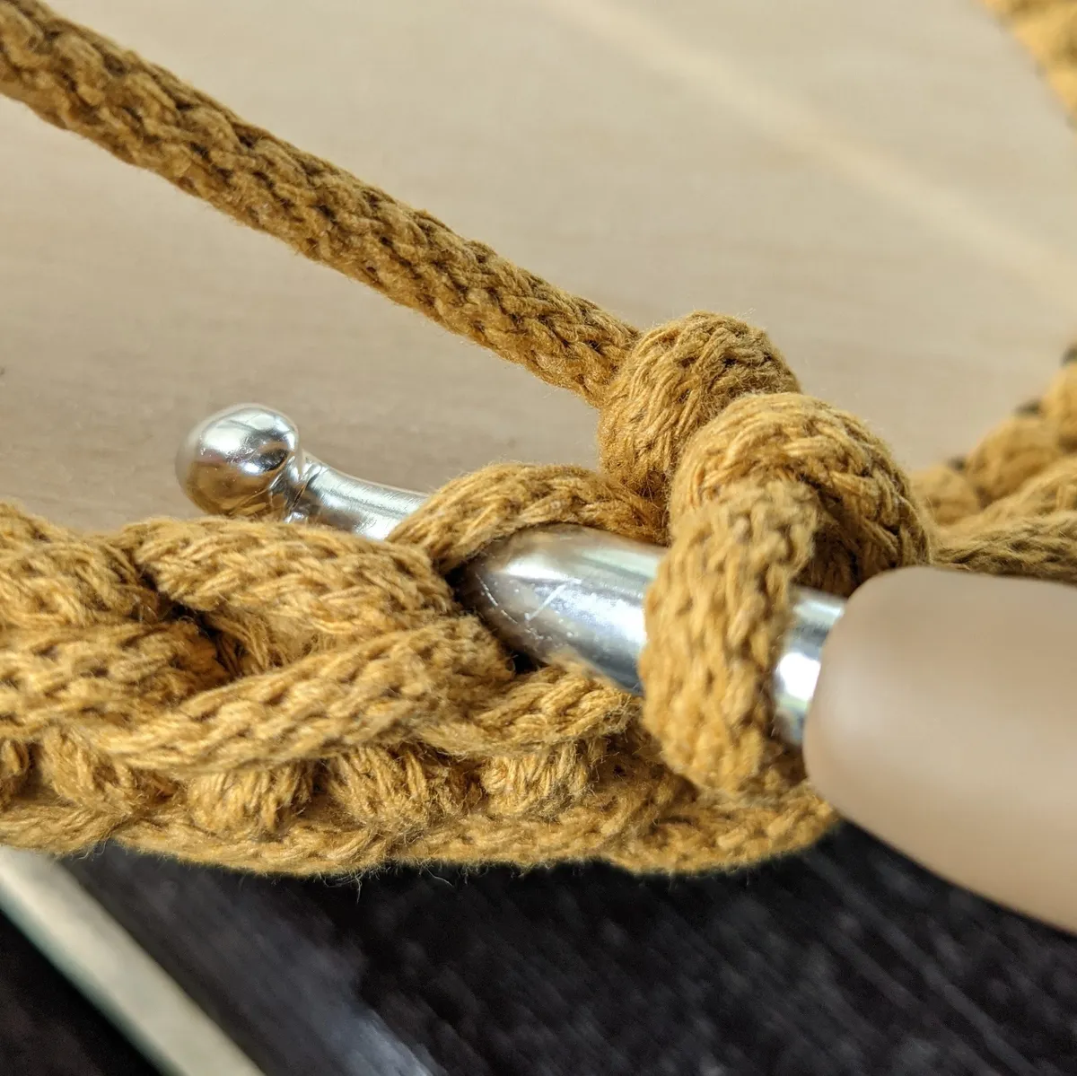 single crochet into the back loop