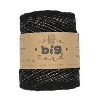 3mm Cord BIG CORD in Charcoal with Gold (009)