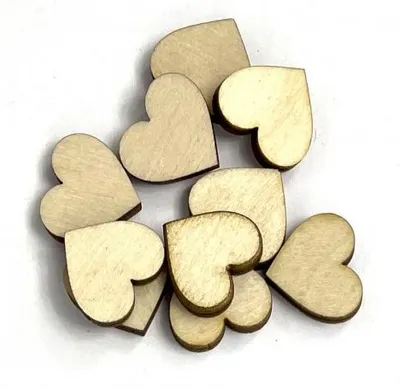 Wooden hearts – pack of 10 pcs
