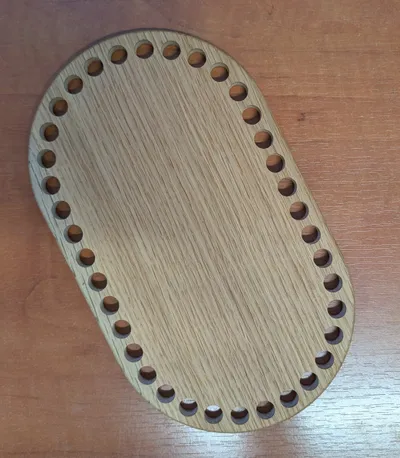 Oval basket base from solid oak – 22 cm