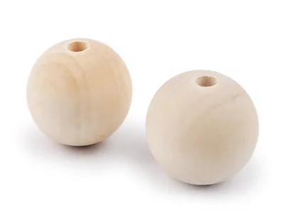 Unvarnished wooden beads Ø40 mm