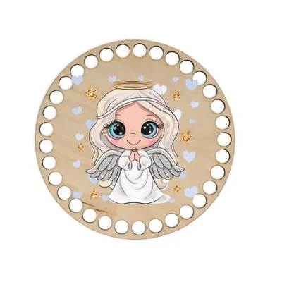 Wooden basket lid Ø15 cm – Angel