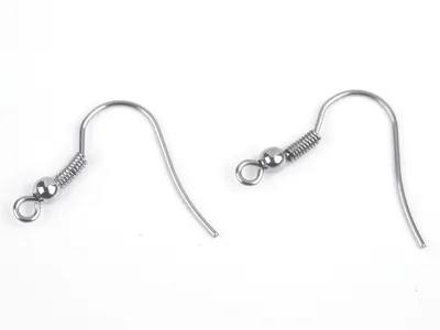 Afro hook with spring and bead for macramé earrings