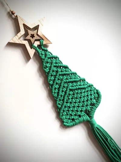 Macrame Vianočný stromček dekorácia