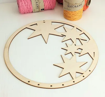 Wooden base for macramé decoration – Stars