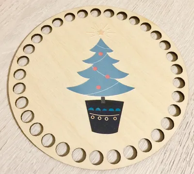 Wooden set for crocheted basket – Christmas tree