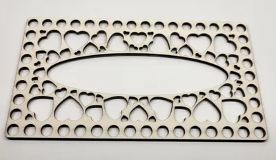 Wooden crochet base 13 × 24 cm – Valentine's edition