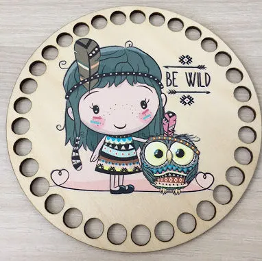 Wooden set for crocheted basket – Indian girl