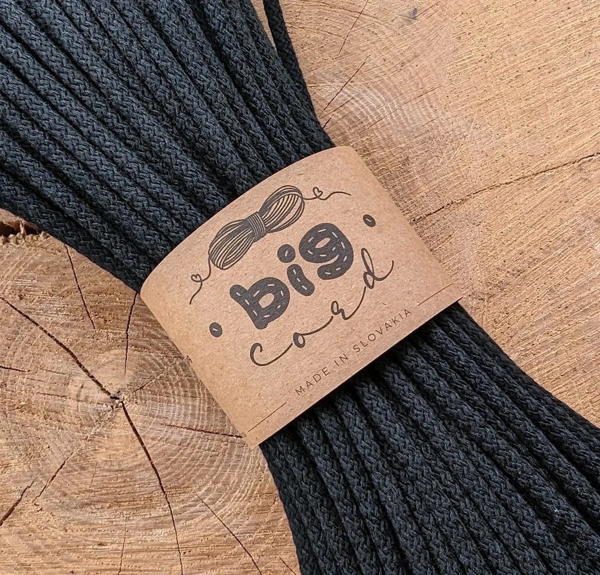 6mm cord for sewing (154) as Charcoal