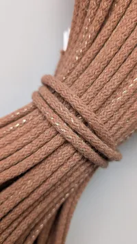 6mm Sewing Cord BIG CORD in Mocha mousse with gold (051)
