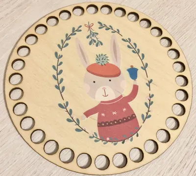 Wooden set for crocheted basket – Bunny