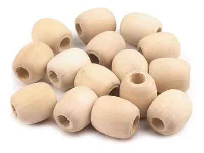 Unvarnished wooden beads 18 × 20 mm