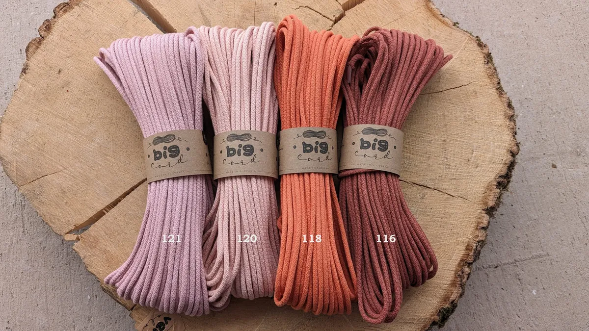 6mm cord for sewing (120) as Tea Rose