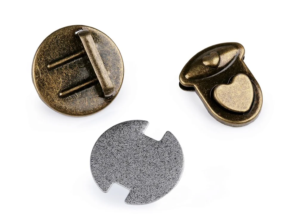 Sada zapínání na kabelku 30×32 mm srdce